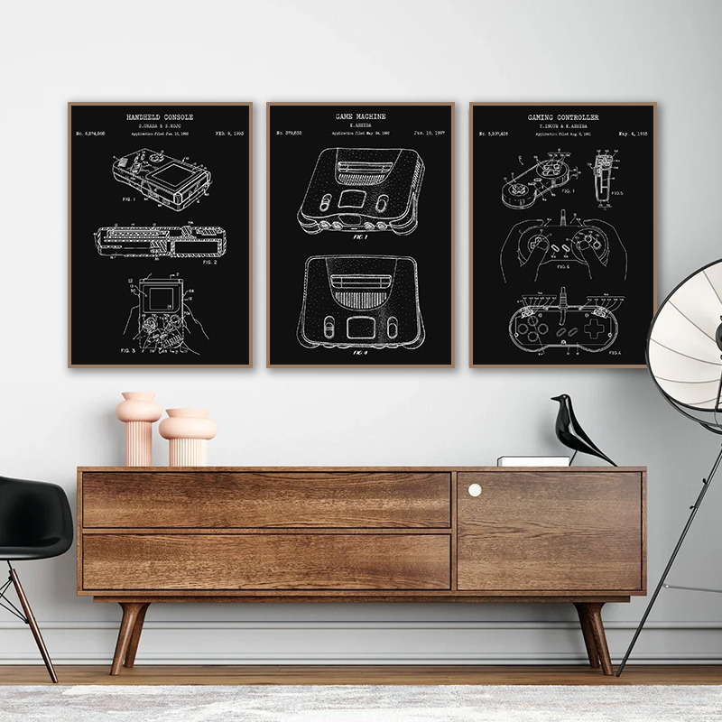 Vintage Oyun Konsolu Planı Pos - Gaming Console Picture incelemesi ve fiyatı